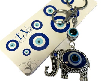 Handmade Elephant Evil Eye Key Chain