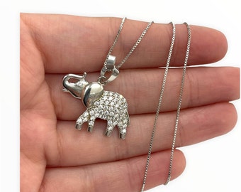 925 Sterling silver- ELEPHANT free chain