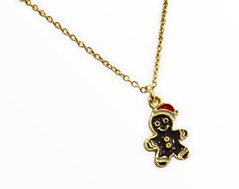 COOKIE PENDANT with necklace 18k gold plated