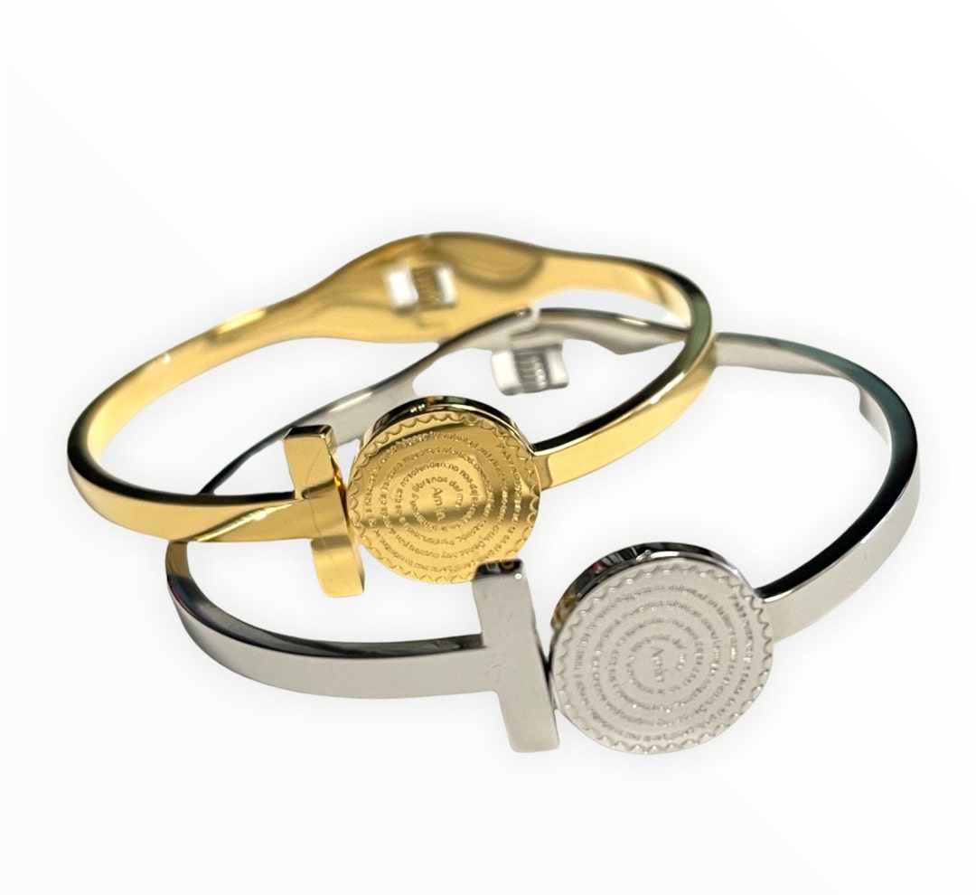 OUR FATHER BANGLE Stainless Steel in Spanish Etsy