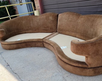 Vintage Marge Carson Large 2 Piece Sectional Curved Sofa For Upholstery