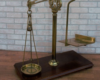 Antique Victorian English W&T Avery of Birmingham Wood Mounted