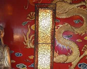 Mid Century Modern Italian Rattan Floor Lamp