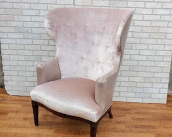 Mid Century Modern Edward Wormley Style Wingback Lounge Chair Newly Upholstered