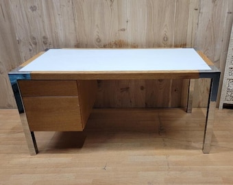 Mid Century Modern Oak Executive Desk by Thonet