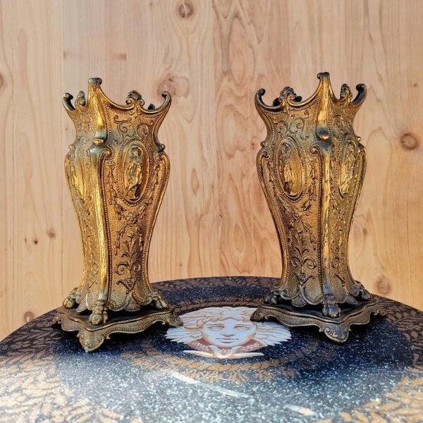 Antique Mantel Vases Etsy