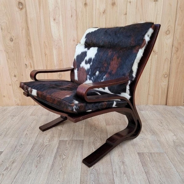 Mid Century Modern Danish Rosewood Siesta Lounge Chair by Ingmar Relling for Westnofa Newly Upholstered