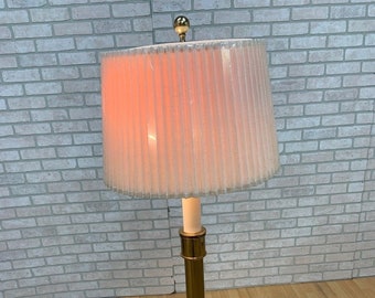 Tommi Parzinger Style Brass Floor Lamp with Original Shade by Stiffel