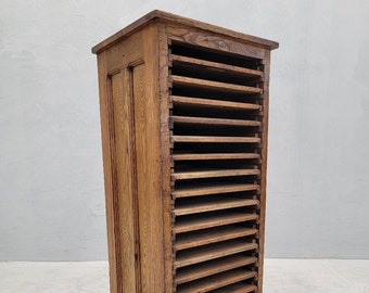 Antique Oak 16 Drawer Typesetter's Letterhead Filer