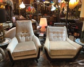 Mid Century Modern Adrian Pearsall His and Hers Lounge Chairs Newly Upholstered - Set of 2
