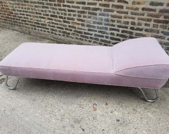 1920s ken weber streamline moderns deco chaisedaybed wpolished chrome and finished in beautiful blush blonde mohair - Chaise Deco 1920s ken weber streamline moderns deco chaisedaybed wpolished chrome and finished in beautiful blush blonde mohair - Chaise Deco