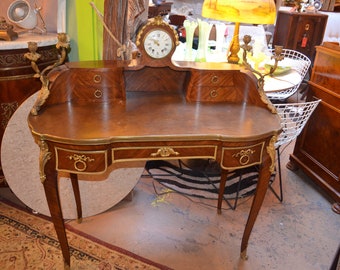 Antique French Louis Style Ornate Ormolu Desk Table With Etsy