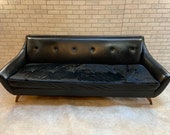 Mid Century Modern Adrian Pearsall Style Gondola Sofa in Black