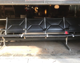 Mid Century Modern Eames 4 Tandem Sling Airport Bench for Herman Miller