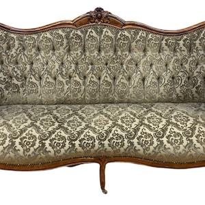 Sold - Antique Victorian Style Carved Ornate Sofa for Upholstery