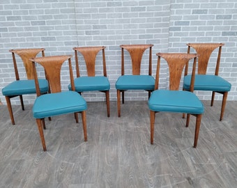 Mid Century Modern Lawrence Peabody for Nemschoff Model 304 Dining Chair Newly Upholstered In Leather - Set of 6