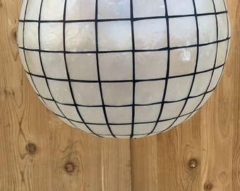 Contemporary Capiz Shell Globe Pendant Light 20"