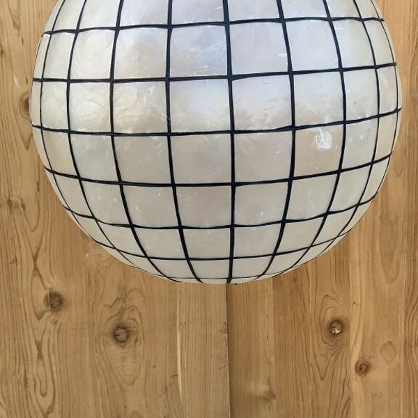 Contemporary Capiz Shell Globe Pendant Light 20"