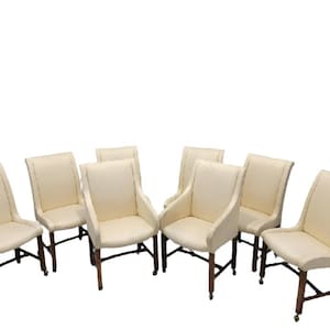 Art Deco Dining Chairs on Casters by Baker Furniture Company - Set of 8