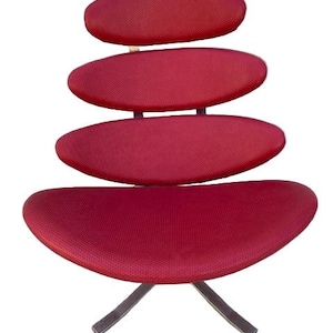 MCM Corona Chair by Poul M. Volther Newly Upholstered in Embossed Red Leather