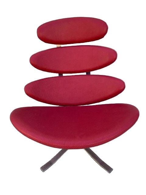 ccm　Poul M. Volther Corona Chair レザー MCM Corona Chair by Poul M. Volther Newly Upholstered in Embossed