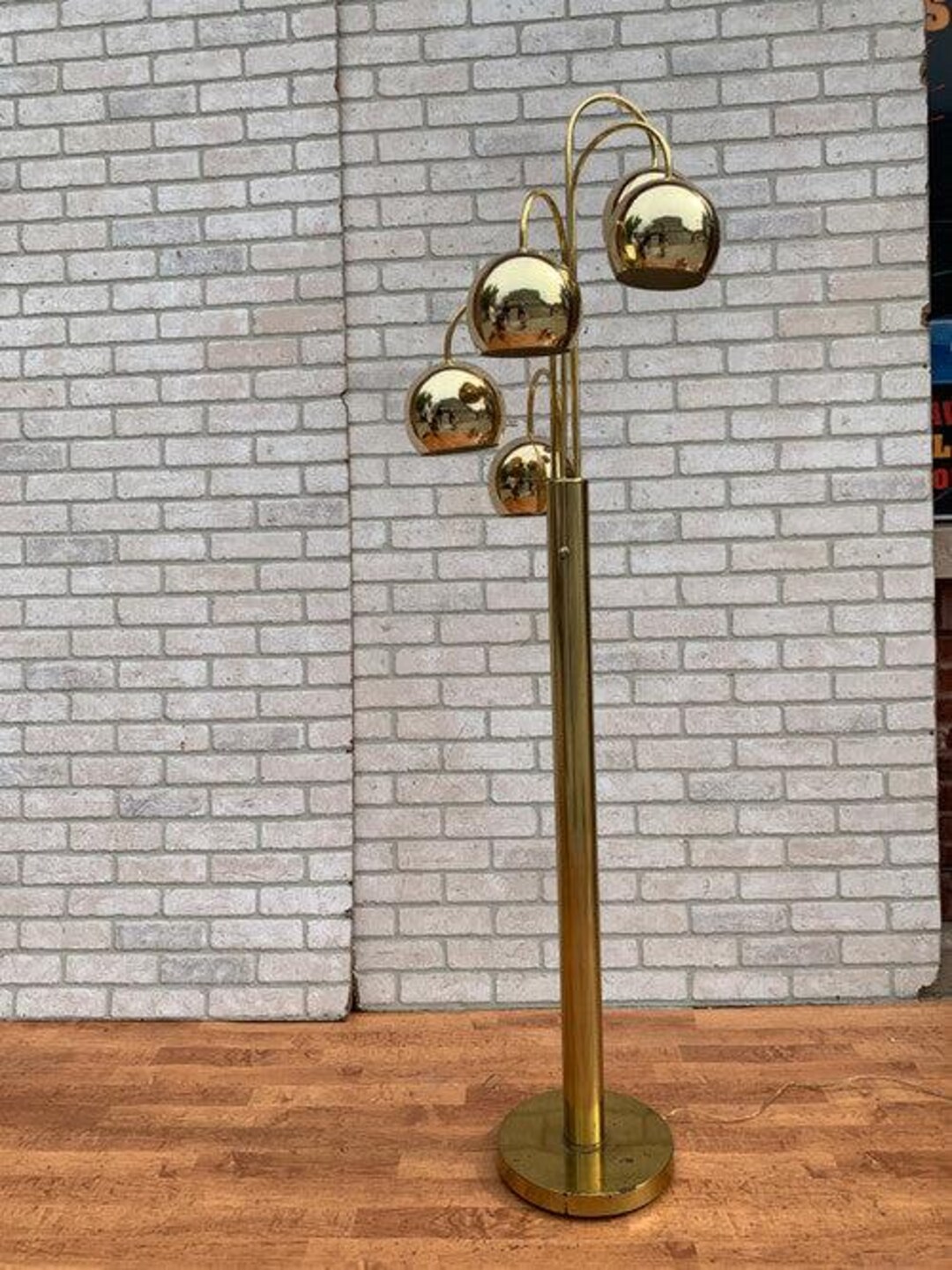 Mid Century Modern Gold Floor Lamp