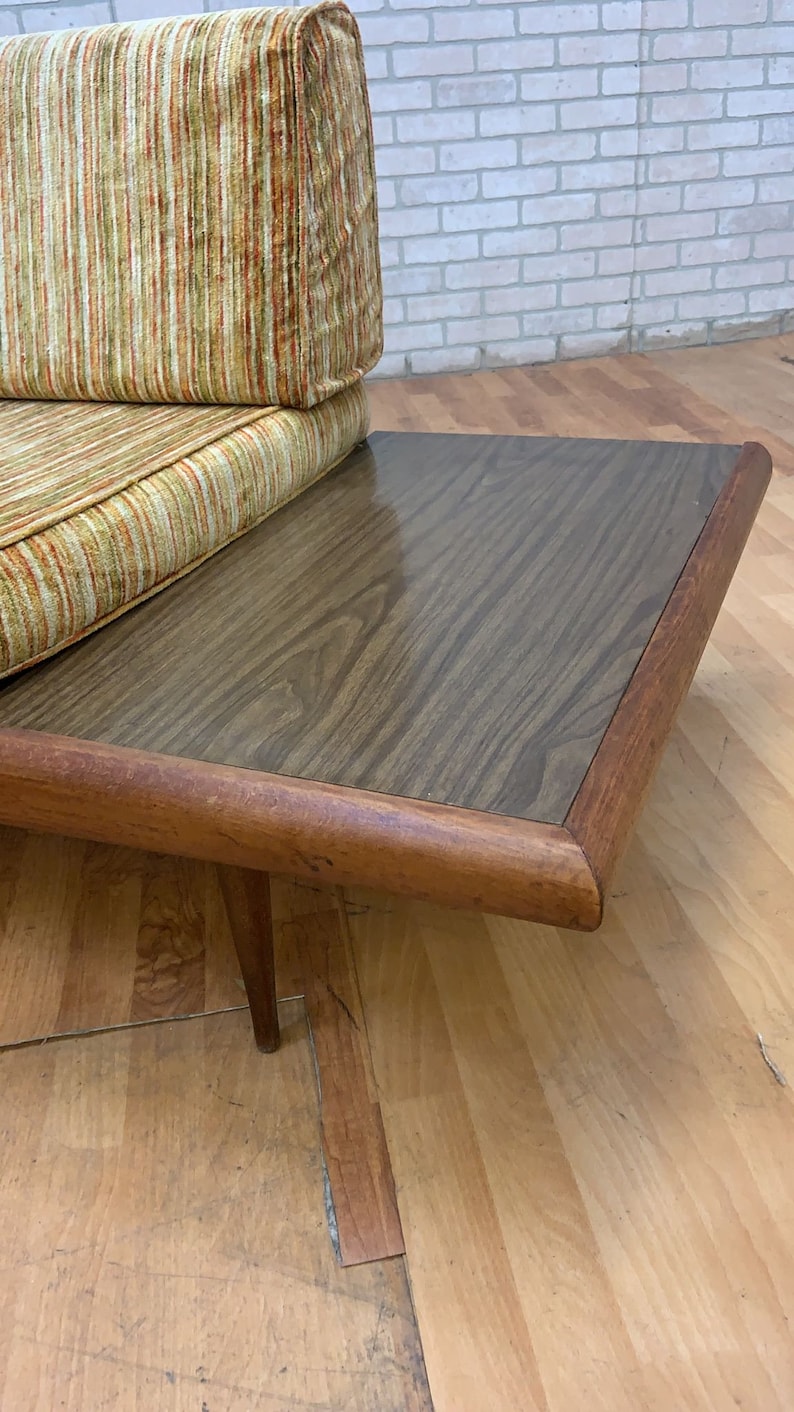 Mid Century Modern Adrian Pearsall Oak Daybed Sofa with Floating End Tables image 2