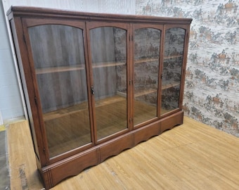 Antique Shanxi Province Teak and Glass Display Cabinet/Bookcase