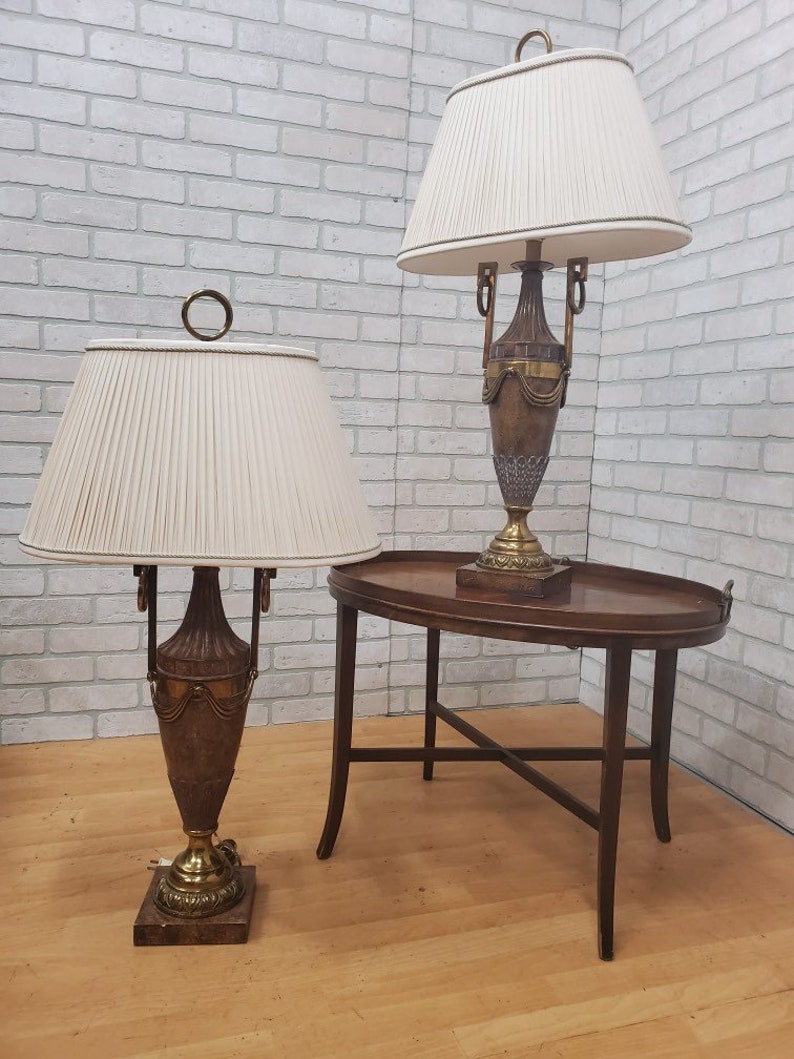 Maitland Smith Neoclassical French Bronze Urn Table Lamps | Etsy