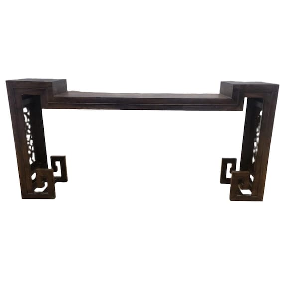 Antique Chinese Elm Altar Table with Pierced Carved Panels