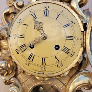 Antique Swedish Westerstrand Gold Rococo Cartouche Clock image 7