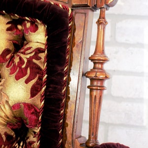 Victorian Renaissance Revival John Jelliff Carved Bergere Chairs Newly Upholstered Pair image 9