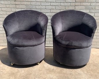 Mid Century Modern Barrel Back Chairs Newly Uphostered - Pair