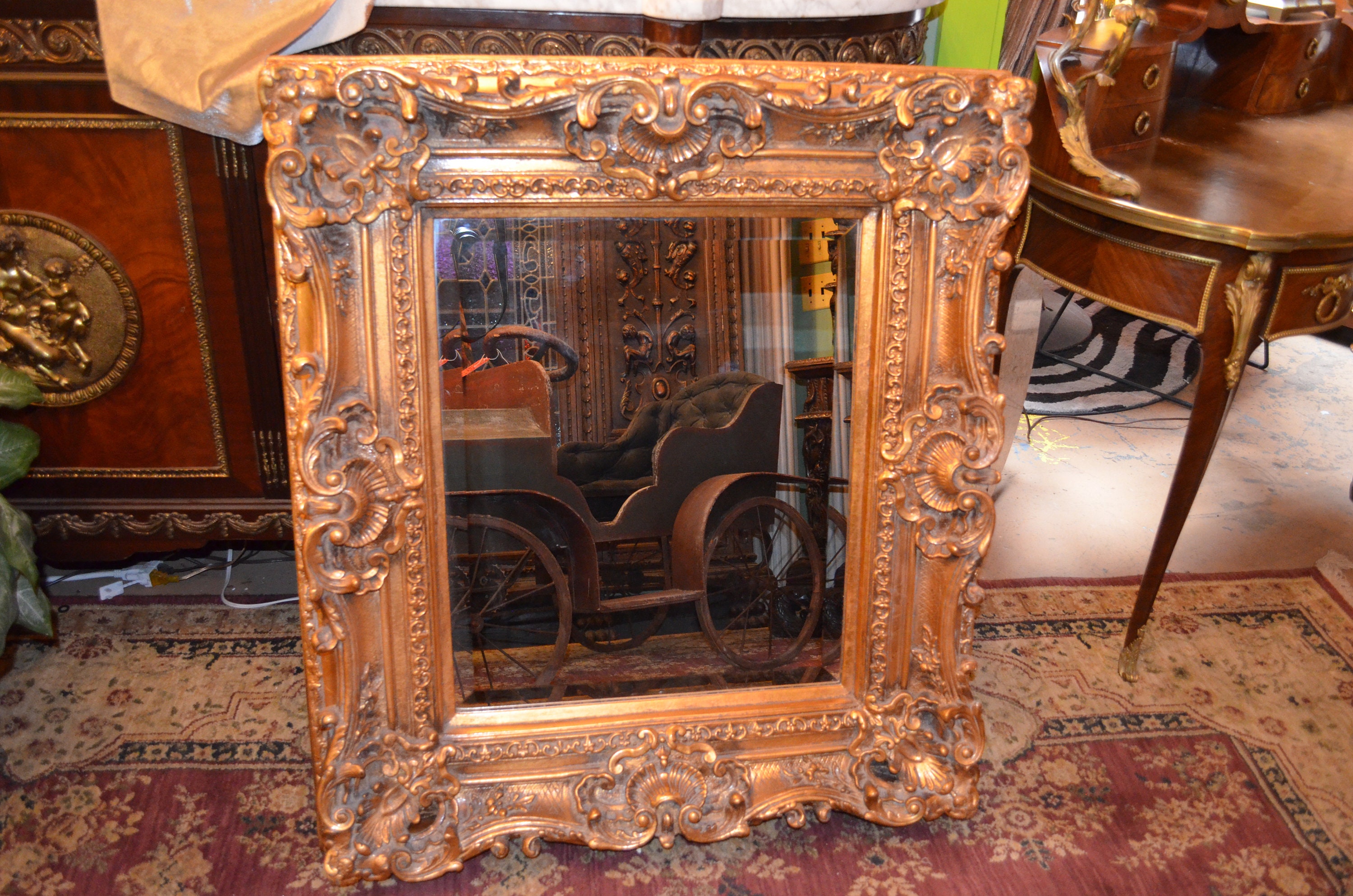 Antique Victorian Hand Carved Ornate Gold Gilded Wood Frame Etsy