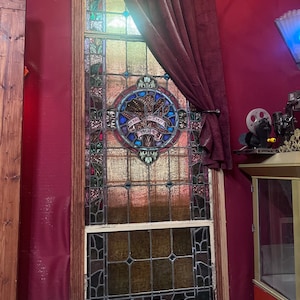 Antique Stained Glass Door Window - Pair