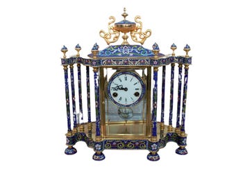 MCM Chinese Cloissoné Mantel Clock