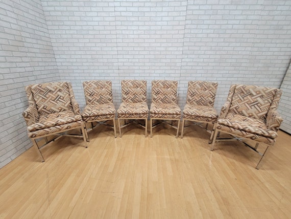 Mid Century Modern Milo Baughman Chrome, Modern Chrome Base Dining Chairs