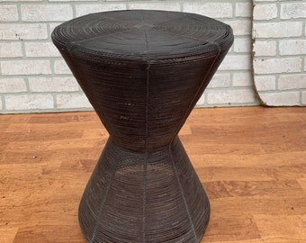 Vintage Iron Wire Hourglass Accent Side End Table Indoor Outdoor