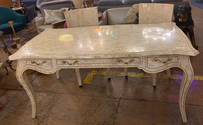 Maitland and Smith Tessellated Marble Desk and Two Matching | Etsy