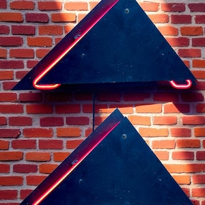 Postmodern Rudi Stern Sculpture & Torchiere Wall Sconce Let There Be Neon - Pair