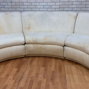 Mid Century Modern Vladimir Kagan Style 3 Piece Curved Sectional Sofa for Upholstery image 4