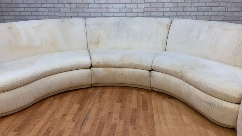 Mid Century Modern Vladimir Kagan Style 3 Piece Curved Sectional Sofa for Upholstery image 4