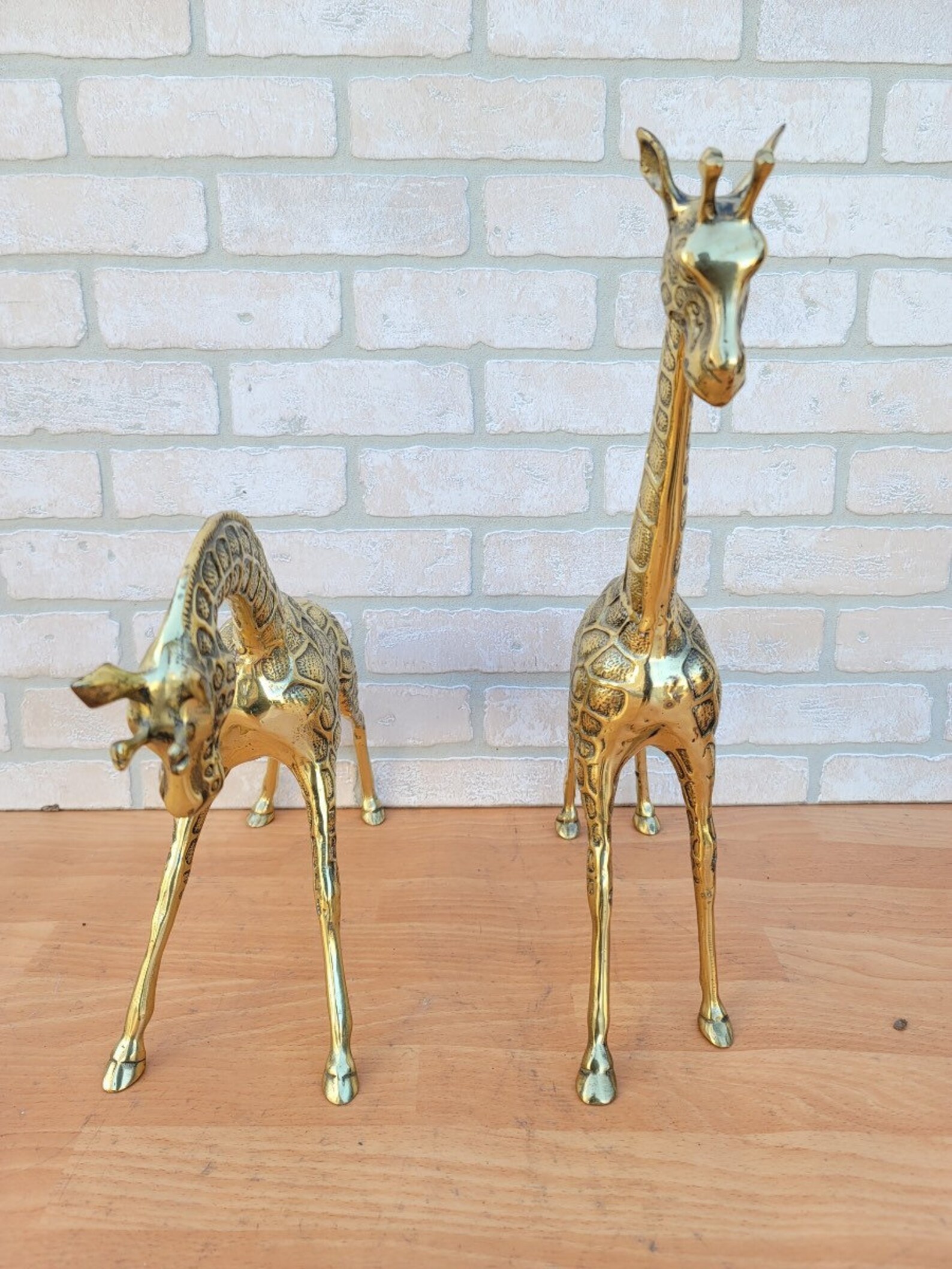 Vintage Brass Giraffe Statues Set of 2 - Etsy