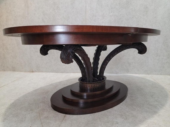 Antique round dining table with leaves deals
