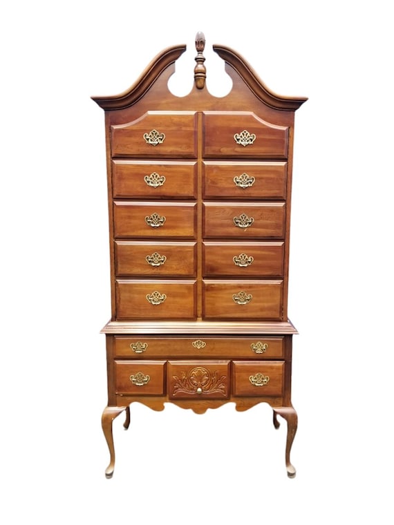American Drew 6段チェスト USA 英国ヴィンテージ chest American Drew Traditional Highboy Chest Designed Cabinet - Etsy