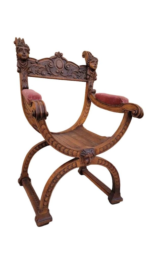 Antique Italian Renaissance Style Figural Savonarola Chair - Etsy