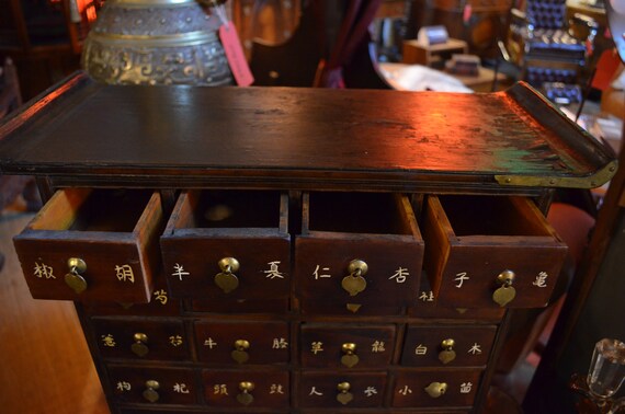 Antique Korean 18 Drawer Medicine Chest Herb Cabinet Etsy