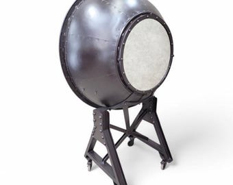 Industrial Modern Cannonball Bar Cabinet