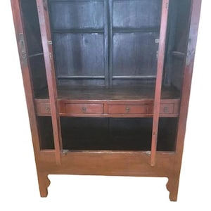 Antique Shanxi Province Red Elm Cabinet image 4
