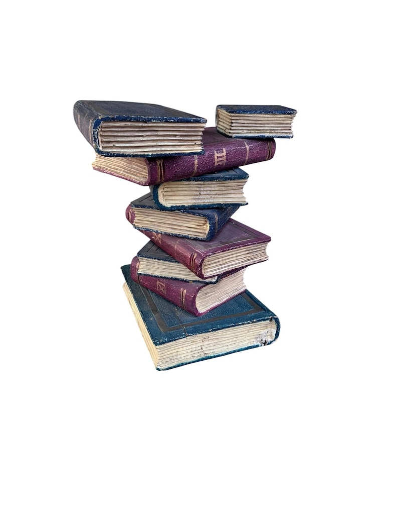 Vintage Faux Stacked Book Side Table image 4